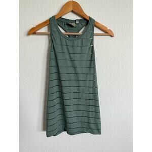 Athleta Sheer Striped Green Racerback tank size XS women’s workout yoga top